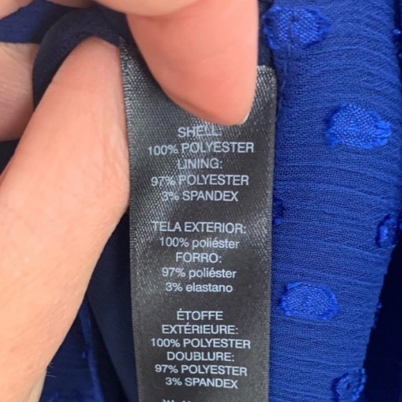 WHBM Long Sleeve Clipped Jacquard Boho Dress, Blue Depths, 16 - Picture 7 of 10